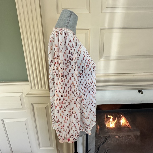 3/4 Hipster sheer blouse large work casual top pheasant sleeves boho inspired - Picture 3 of 8